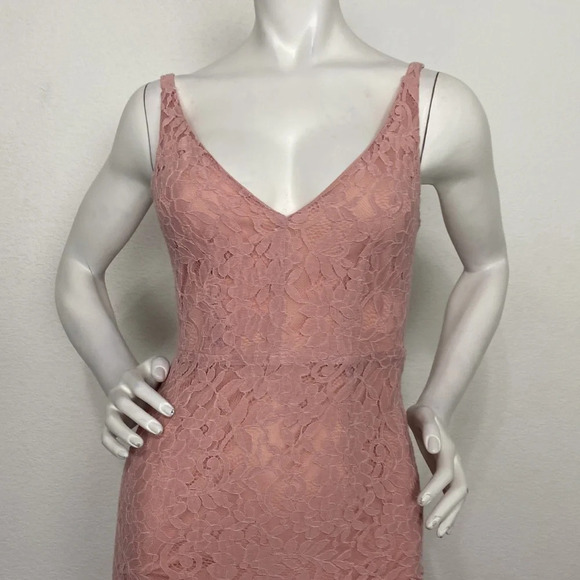 Lulus Floral Lace Glam Galore Blush Pink Lace Sleeveless Maxi Dress Size XS - Picture 4 of 9